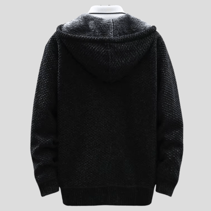 LARS | Gebreide Hoodie voor Heren met Warme Voering en Minimalistische Stijl