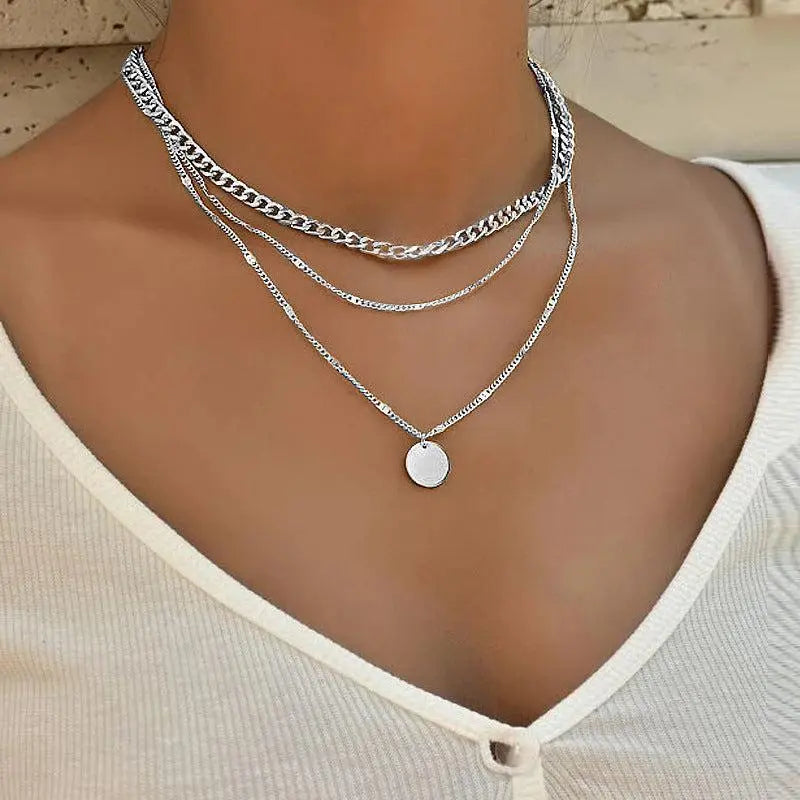 Elegante Collier Gedeukt in Goud en Zilver