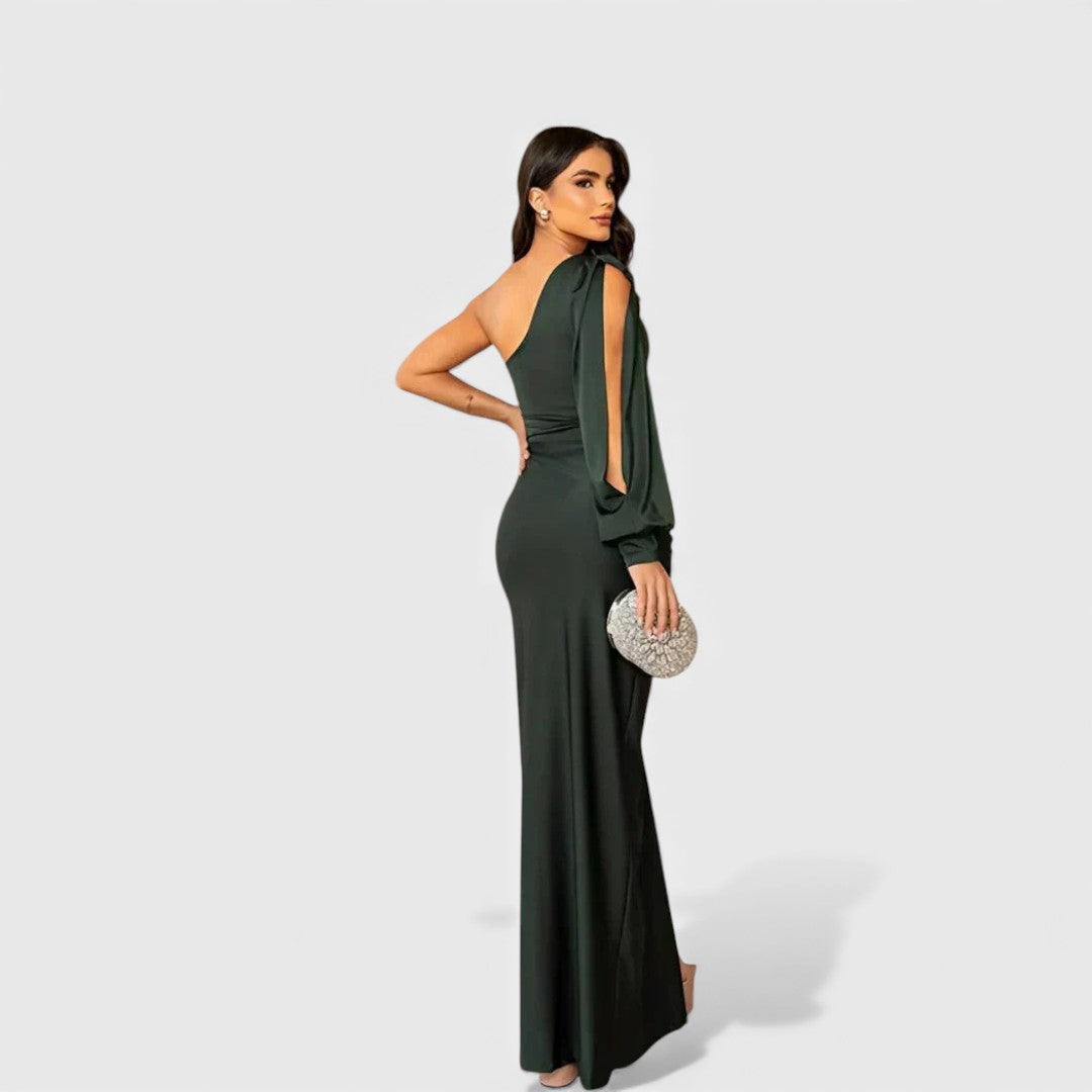 LYNN™ | Elegante Maxi Jurk met One-Shoulder Pasvorm voor Avond & Feest