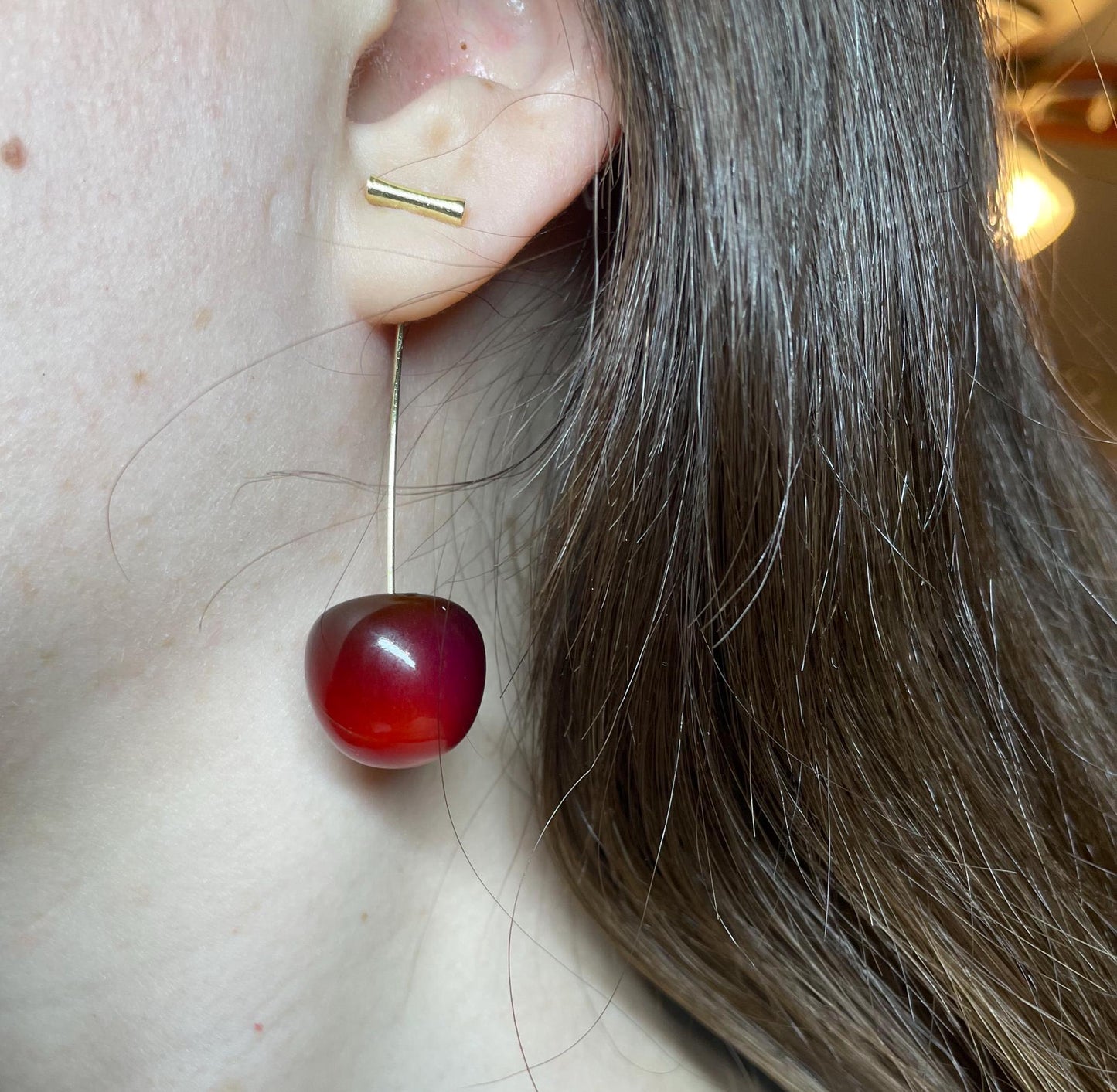 Bloedrode Kersenoorbellen, Y2K Sieraden, Y2K, Coquette, Lichtgewicht, Witte Olifant Cadeau, Galentine Feest, Schattige Oorbellen