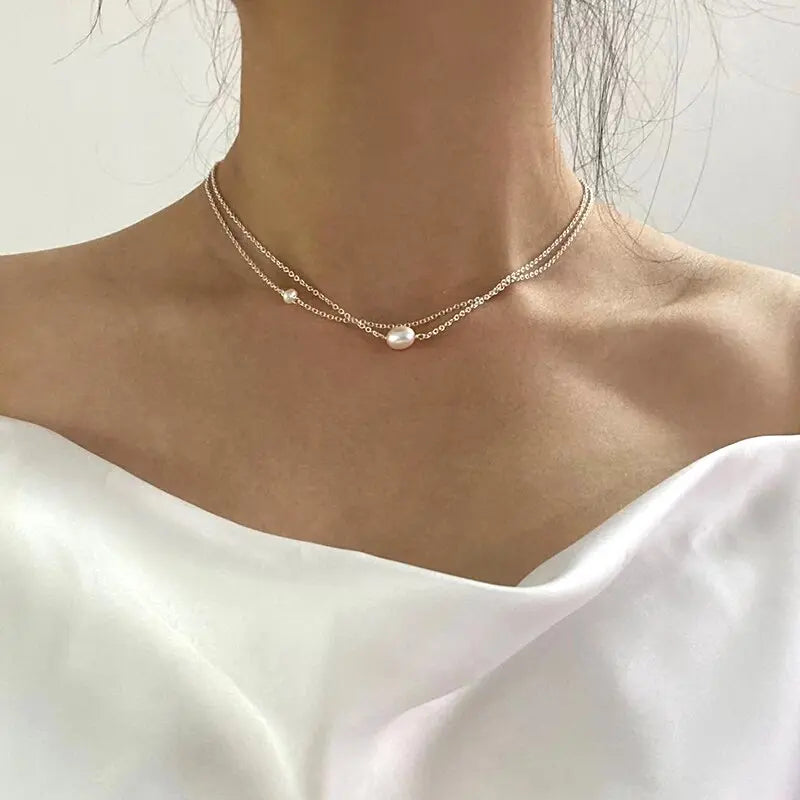 Klassieke ketting met zoetwaterparels